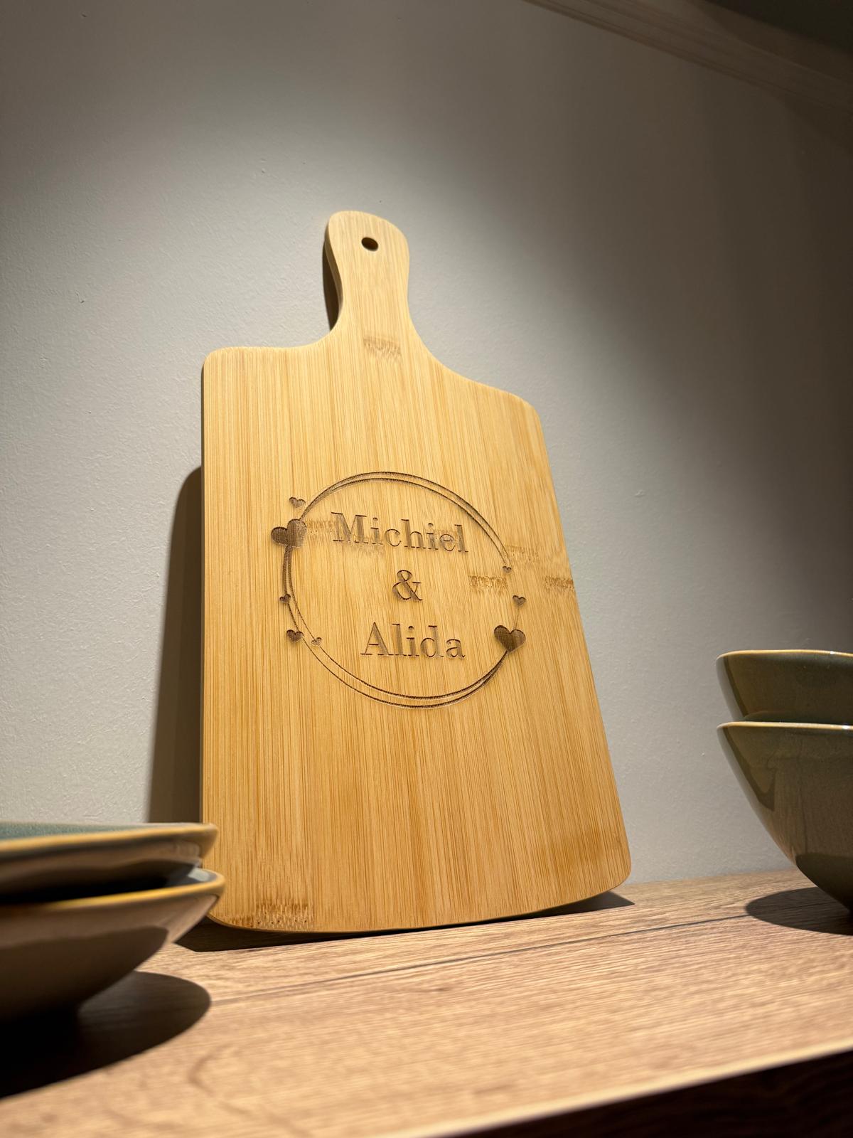 Gepersonaliseerde Borrelplank Bamboe Hout 40 cm
