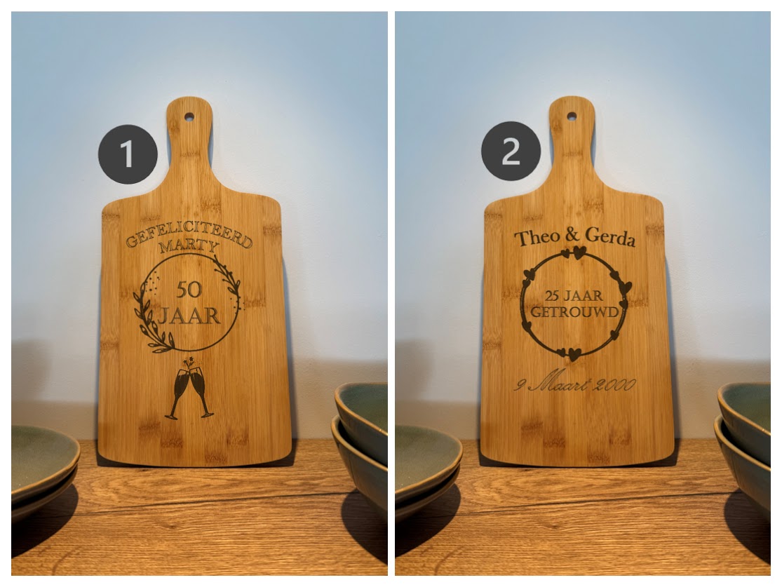 Gepersonaliseerde Borrelplank Bamboe Hout 40 cm
