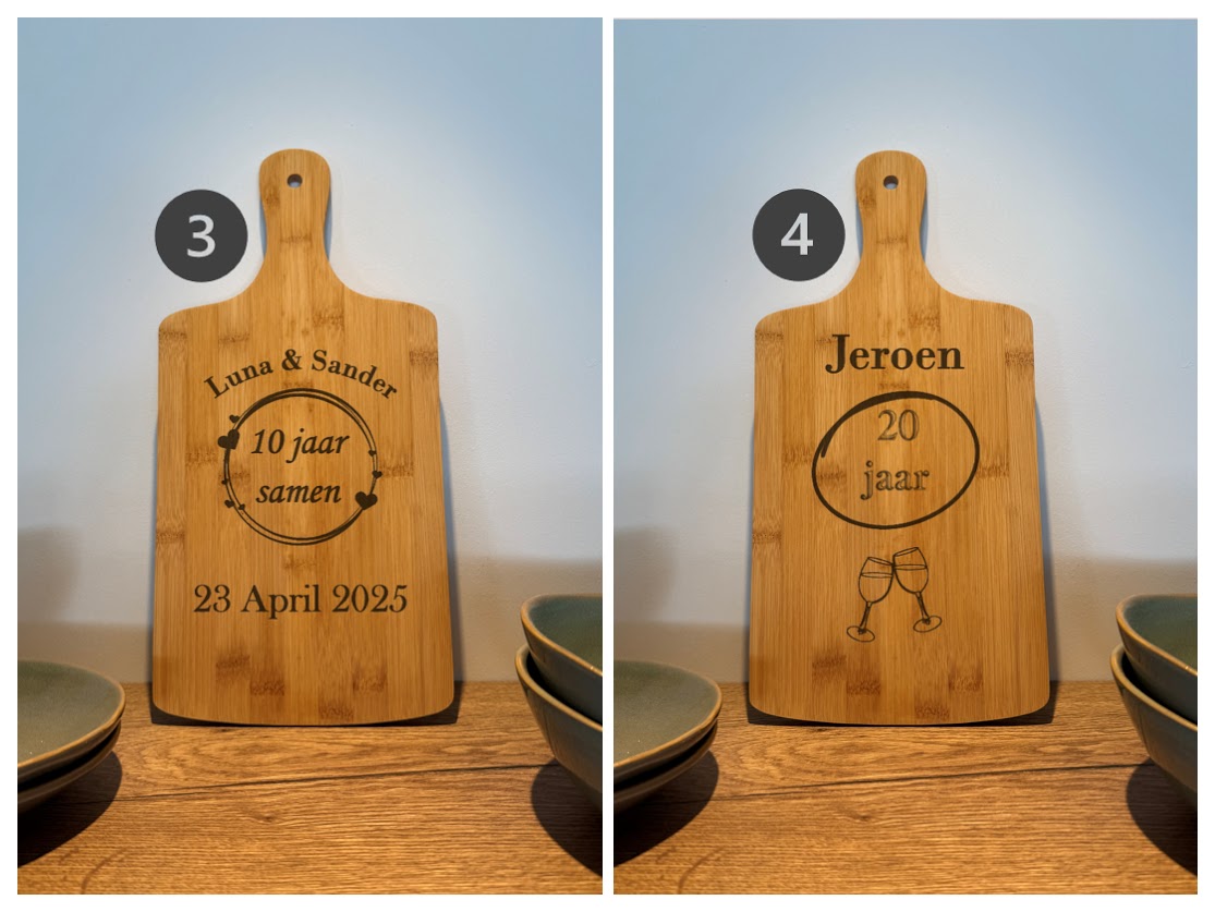 Gepersonaliseerde Borrelplank Bamboe Hout 40 cm