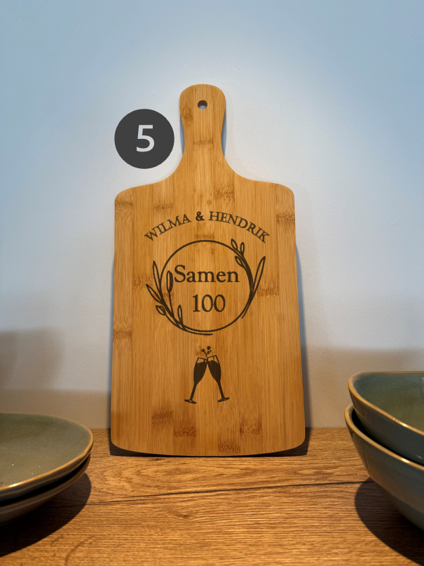 Gepersonaliseerde Borrelplank Bamboe Hout 40 cm