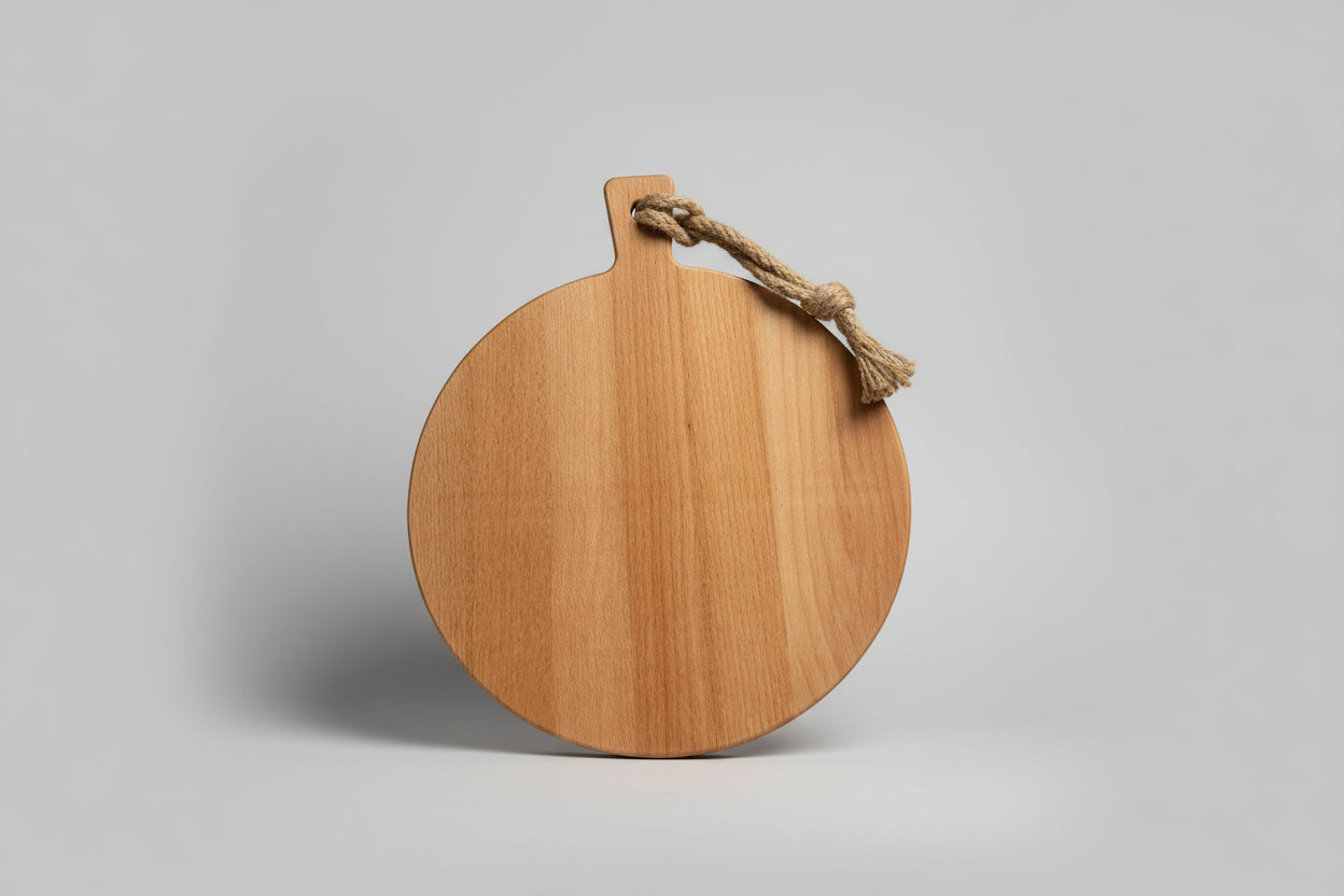 Gepersonaliseerde Serveerplank Beukenhout Rond Ø 30 x 1,5 cm - Timber-Works