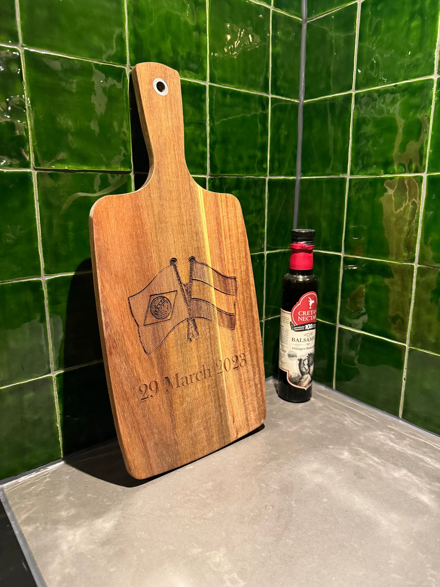 Gepersonaliseerde Borrelplank Bruin Acacia Hout 42cm