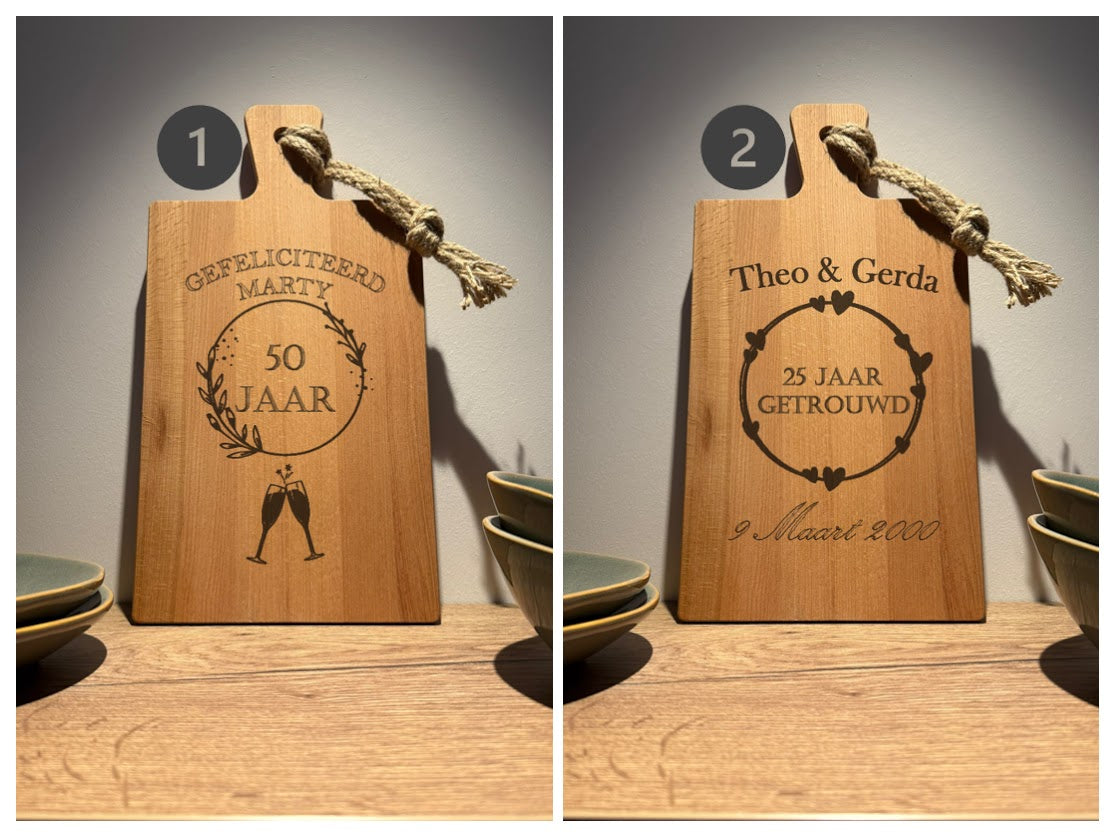 Gepersonaliseerde Serveerplank Beukenhout Rechthoek 38 x 20 x 1,5 cm