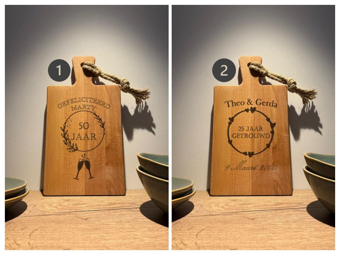 Gepersonaliseerde Serveerplank Beukenhout Rechthoek 34,5 x 18,5 x 1,5 cm