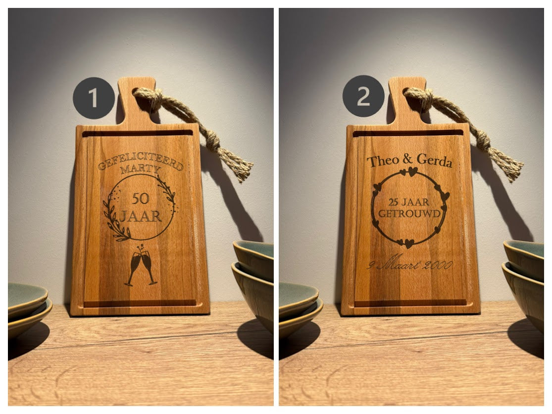 Gepersonaliseerde Steakplank Beukenhout Rechthoek 35 x 18,5 x 2 cm