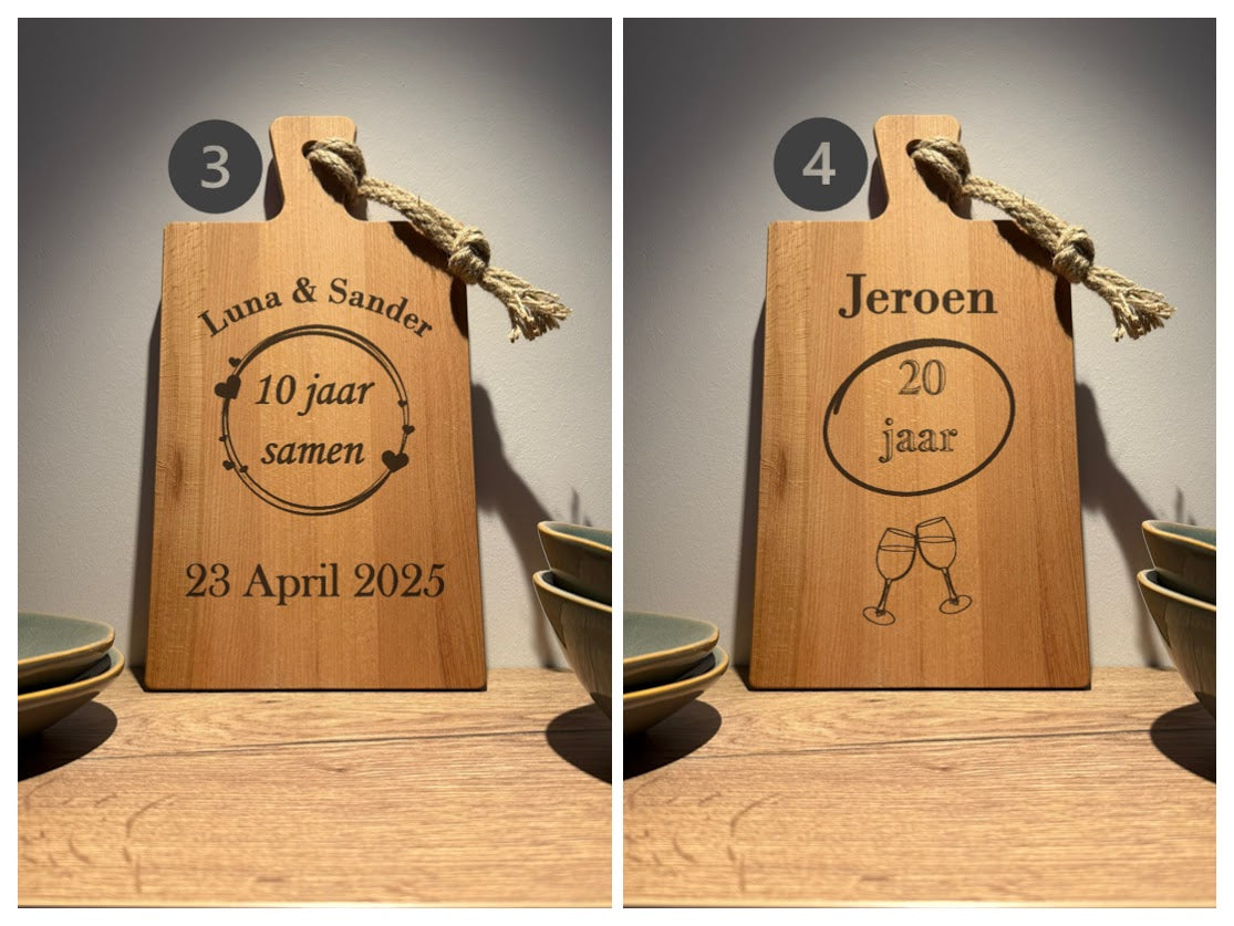 Gepersonaliseerde Serveerplank Beukenhout Rechthoek 38 x 20 x 1,5 cm