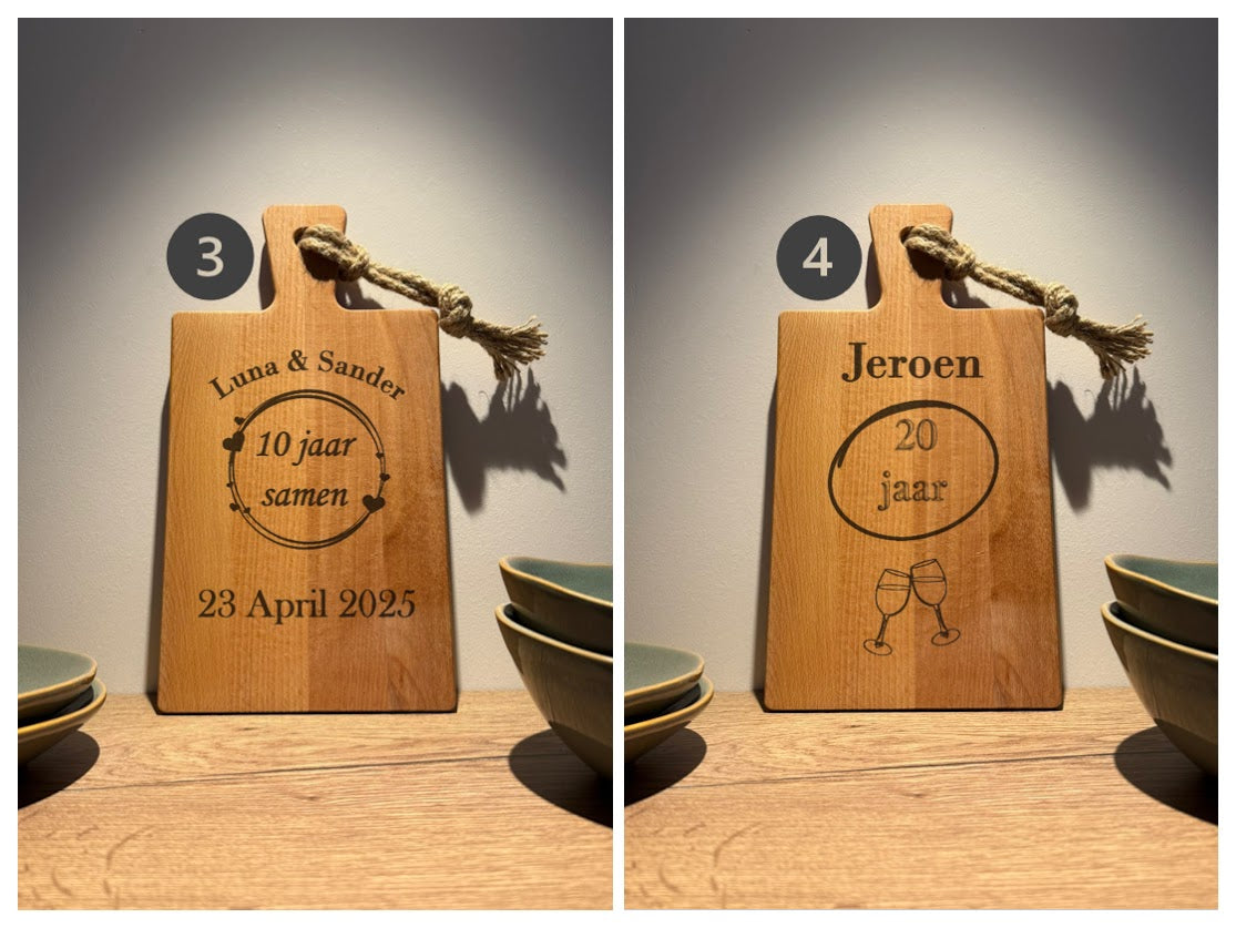 Gepersonaliseerde Serveerplank Beukenhout Rechthoek 34,5 x 18,5 x 1,5 cm