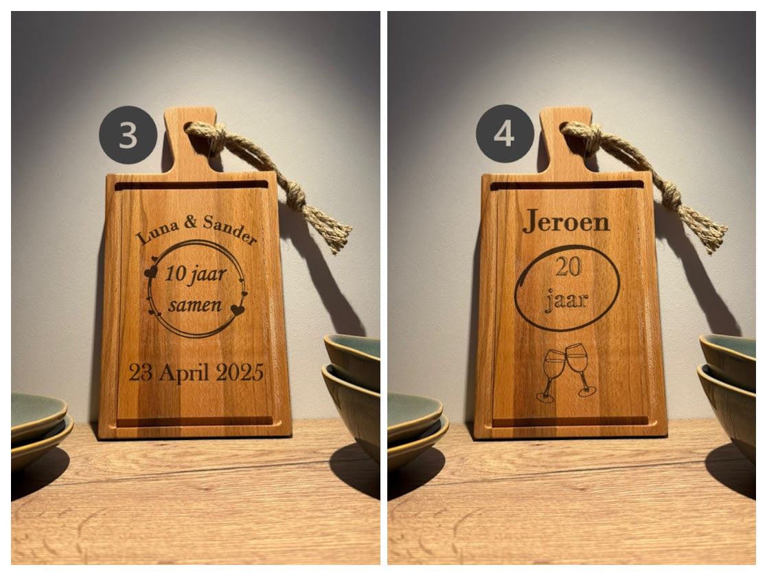 Gepersonaliseerde Steakplank Beukenhout Rechthoek 35 x 18,5 x 2 cm