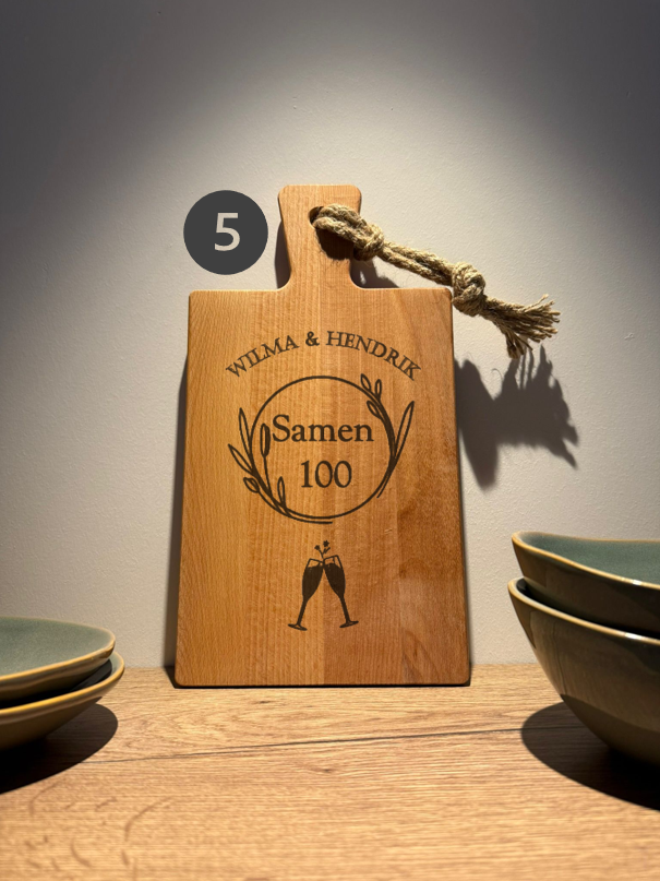 Gepersonaliseerde Serveerplank Beukenhout Rechthoek 34,5 x 18,5 x 1,5 cm