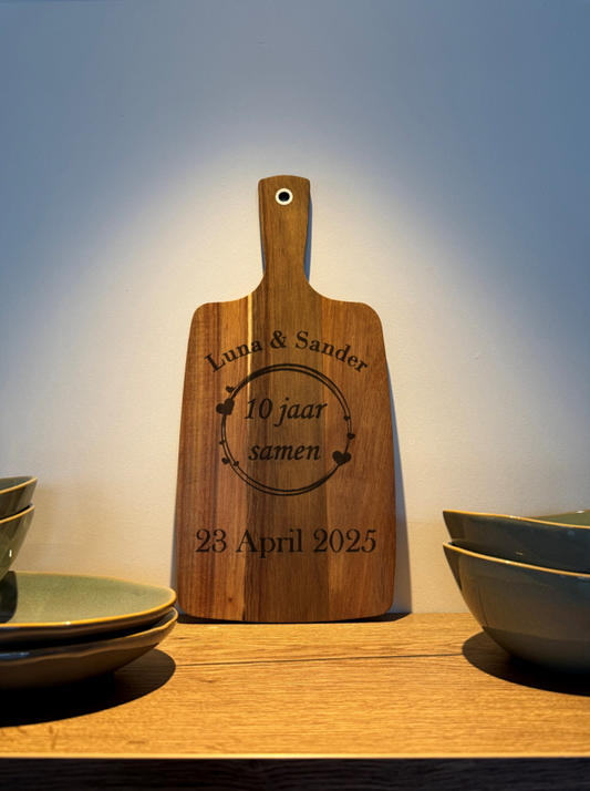 Gepersonaliseerde Borrelplank Bruin Acacia Hout 42cm