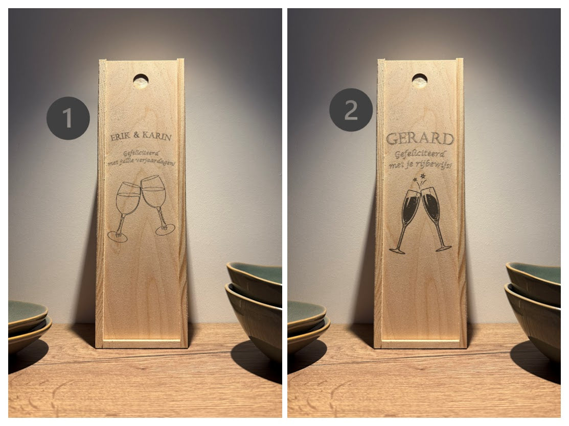 Gepersonaliseerde Houten Wijnkist