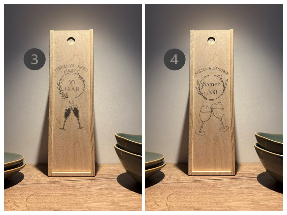 Gepersonaliseerde Houten Wijnkist
