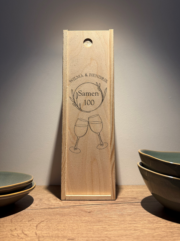 Gepersonaliseerde Houten Wijnkist