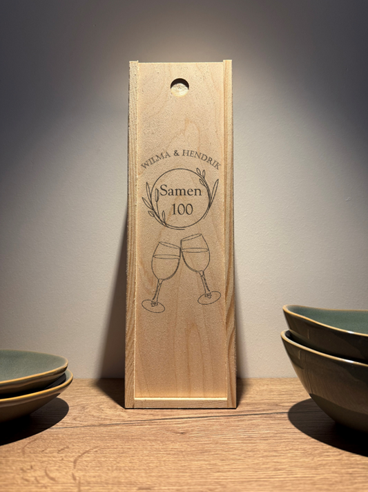 Gepersonaliseerde Houten Wijnkist