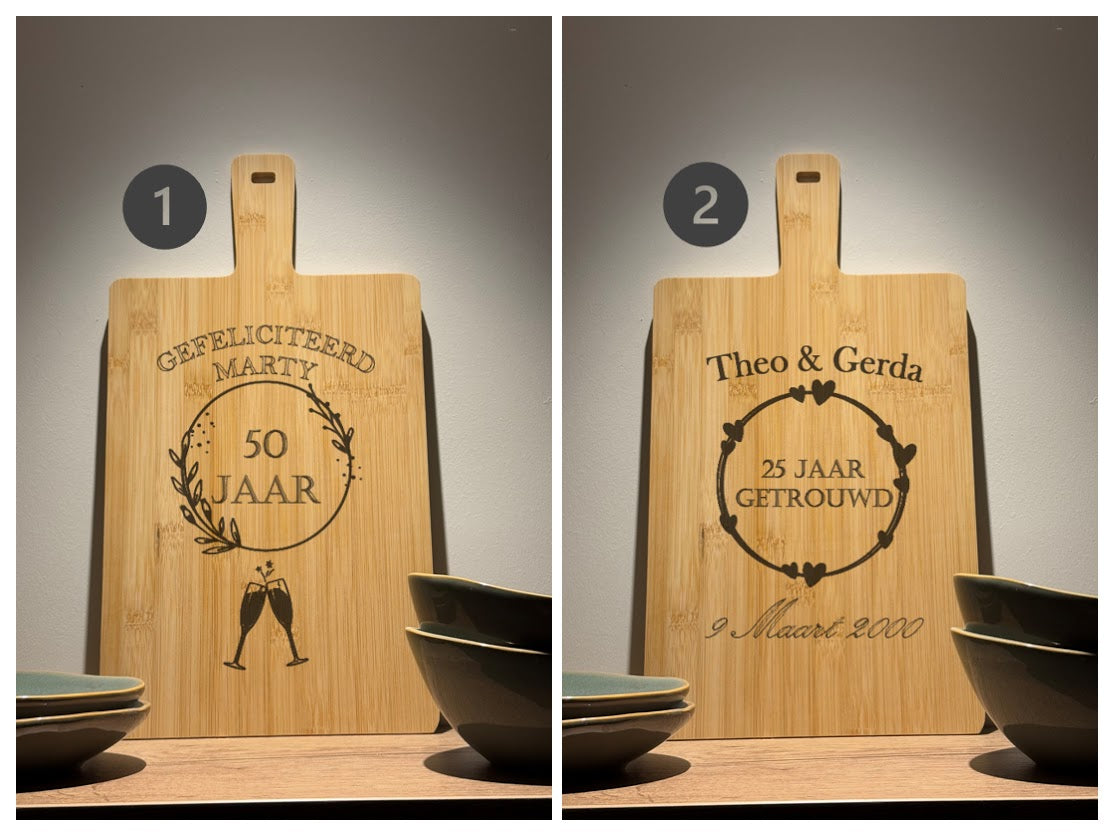 Gepersonaliseerde Borrelplank Rechthoek Bamboe Hout 43,5 cm