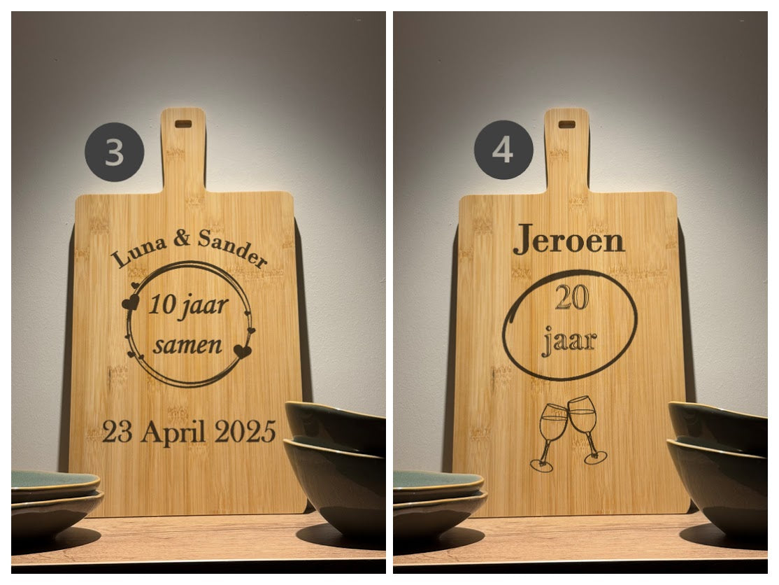 Gepersonaliseerde Borrelplank Rechthoek Bamboe Hout 43,5 cm
