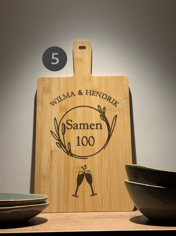 Gepersonaliseerde Borrelplank Rechthoek Bamboe Hout 43,5 cm