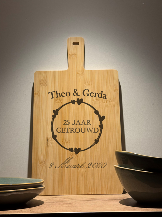 Gepersonaliseerde Borrelplank Rechthoek Bamboe Hout 43,5 cm