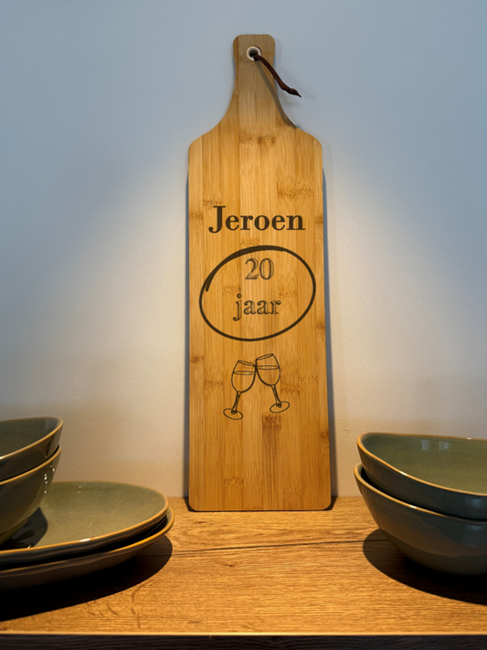 Gepersonaliseerde Borrelplank Bamboe Hout Lang 57 cm