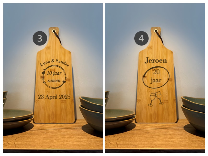 Gepersonaliseerde Borrelplank Bamboe Hout 44 cm
