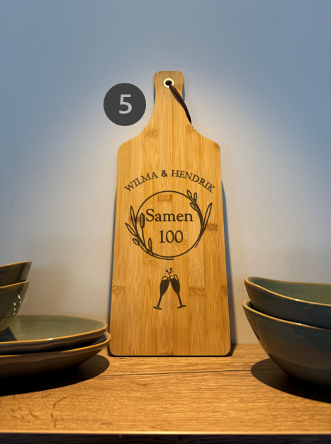 Gepersonaliseerde Borrelplank Bamboe Hout 44 cm