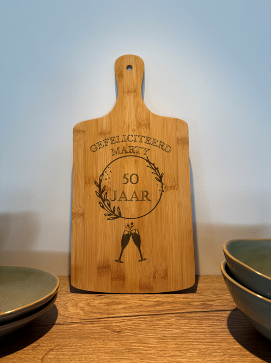 Gepersonaliseerde Borrelplank Bamboe Hout 40 cm