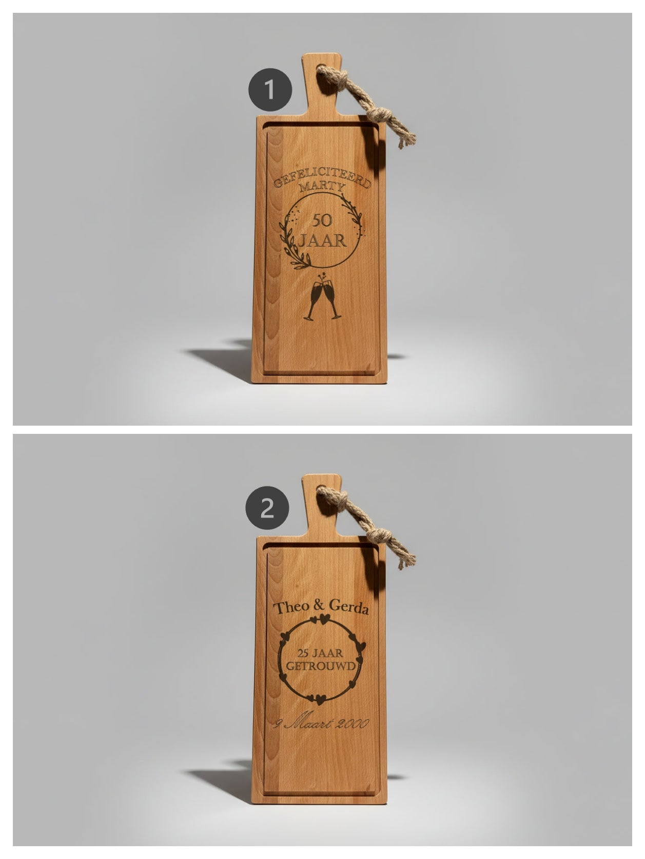 Gepersonaliseerde Steakplank Beukenhout Lang 49 x 20 x 2 cm - Timber-Works