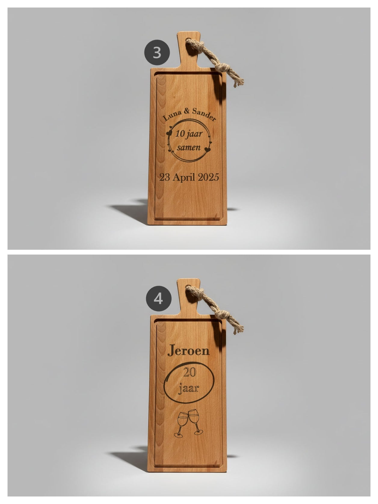 Gepersonaliseerde Steakplank Beukenhout Lang 49 x 20 x 2 cm - Timber-Works