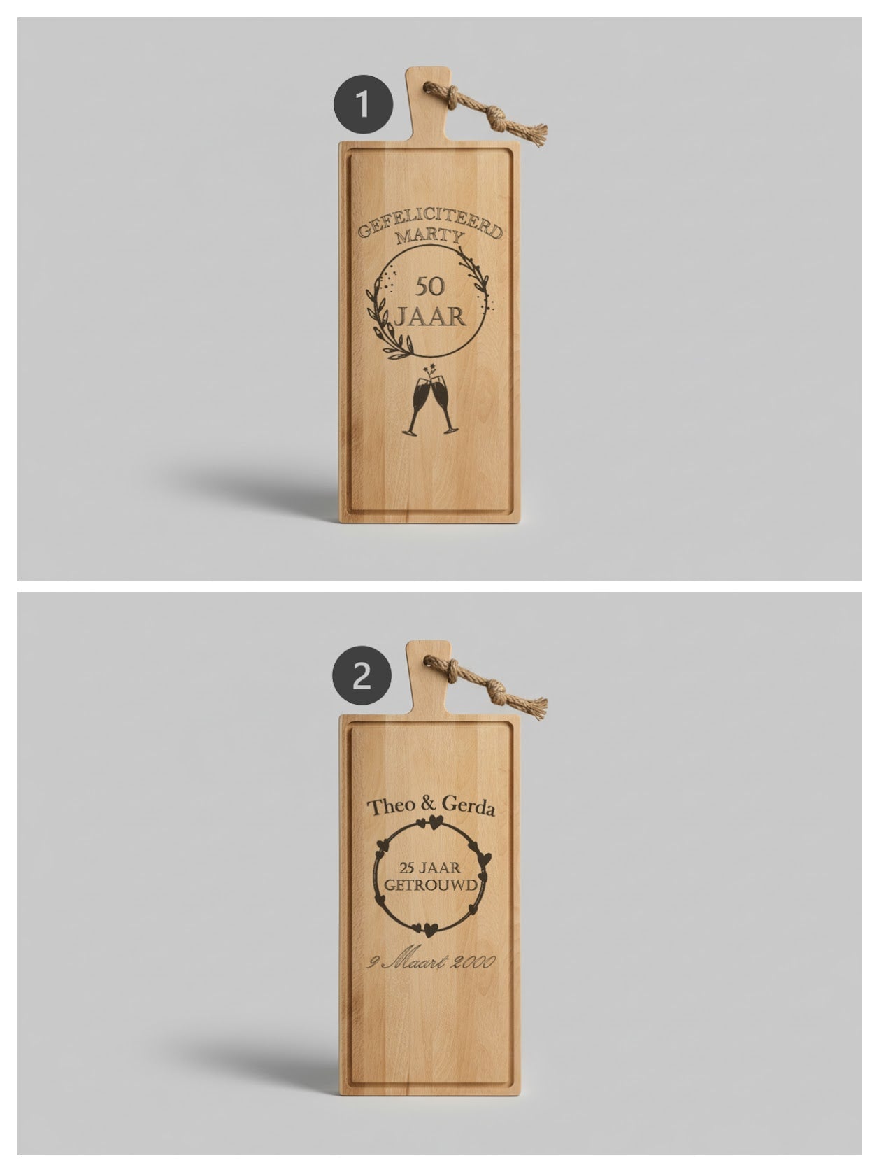 Gepersonaliseerde Steakplank Beukenhout Extra Groot 59 x 24 x 2 cm - Timber-Works