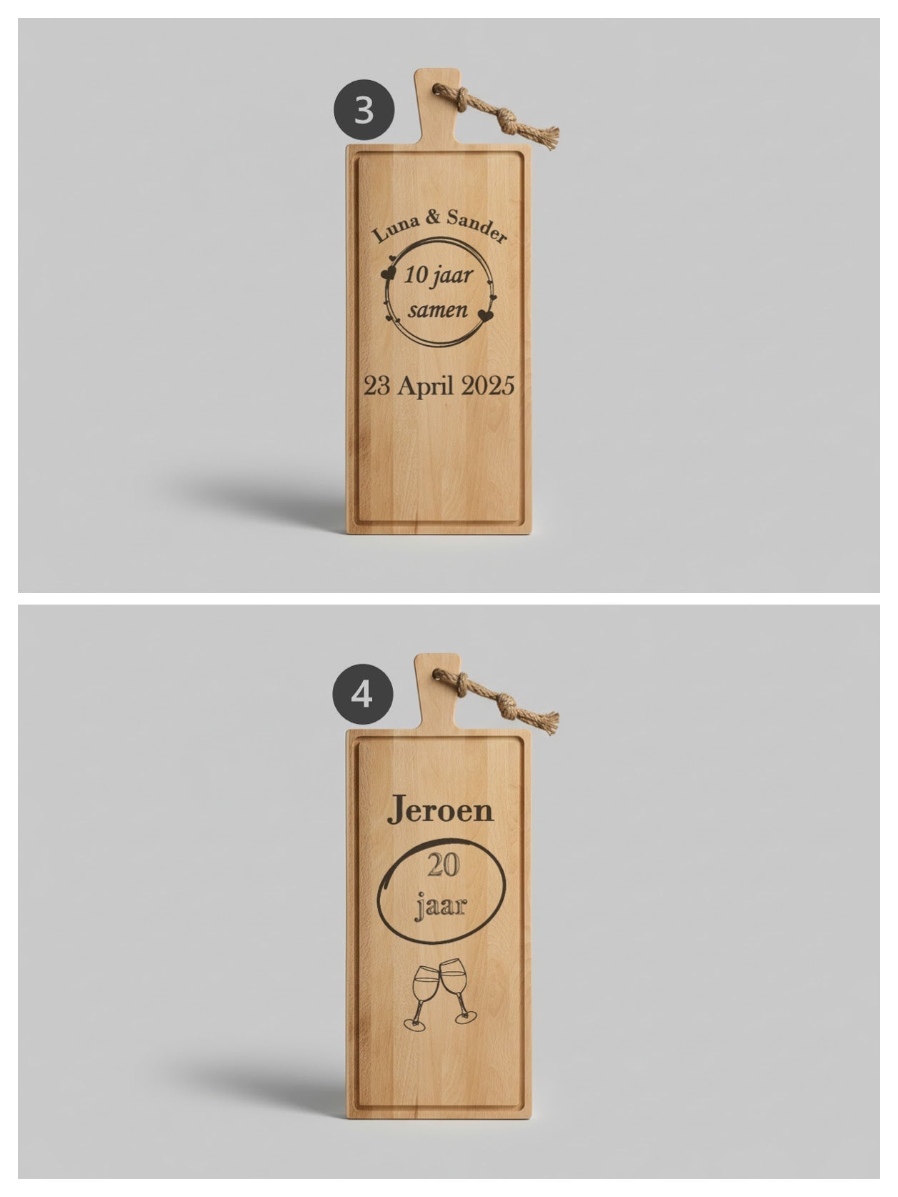 Gepersonaliseerde Steakplank Beukenhout Extra Groot 59 x 24 x 2 cm - Timber-Works