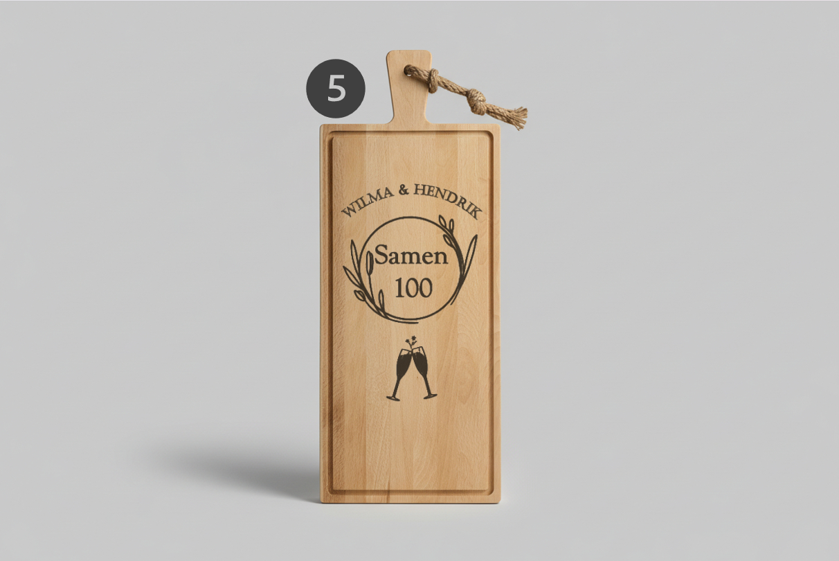 Gepersonaliseerde Steakplank Beukenhout Extra Groot 59 x 24 x 2 cm - Timber-Works