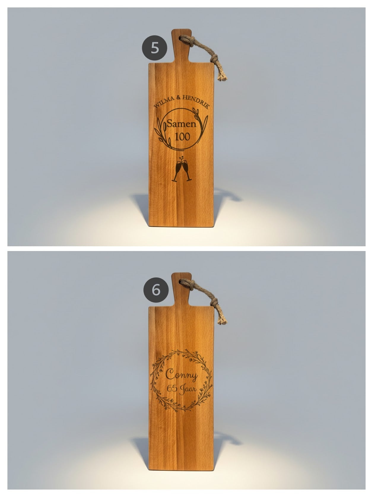 Gepersonaliseerde Serveerplank Beukenhout Extra Groot 59 x 20 x 2 cm - Timber-Works