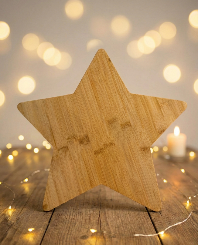 Gepersonaliseerde Borrelplank Ster 34 cm - Timber-Works
