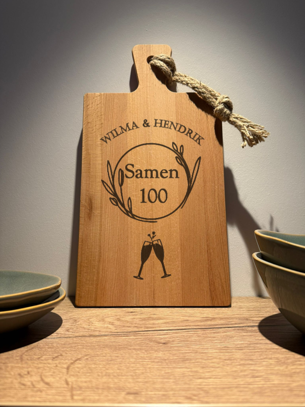 Gepersonaliseerde Serveerplank Beukenhout Rechthoek 38 x 20 x 1,5 cm