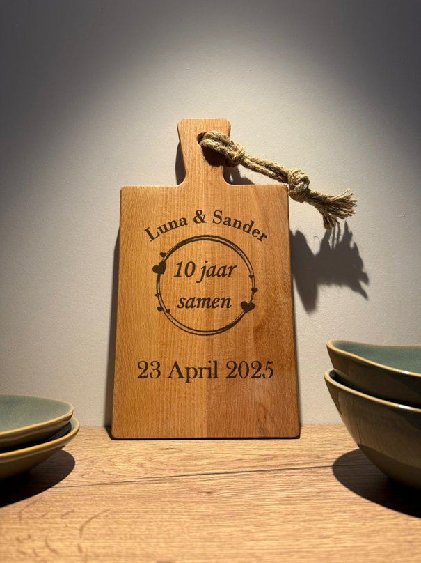 Gepersonaliseerde Serveerplank Beukenhout Rechthoek 34,5 x 18,5 x 1,5 cm