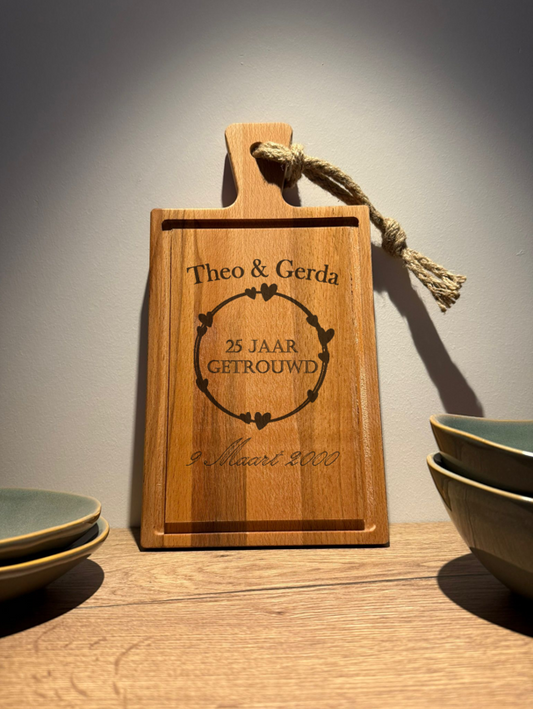 Gepersonaliseerde Steakplank Beukenhout Rechthoek 35 x 18,5 x 2 cm